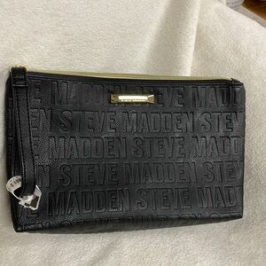 Steve Madden Black Logo Clutch, NWT